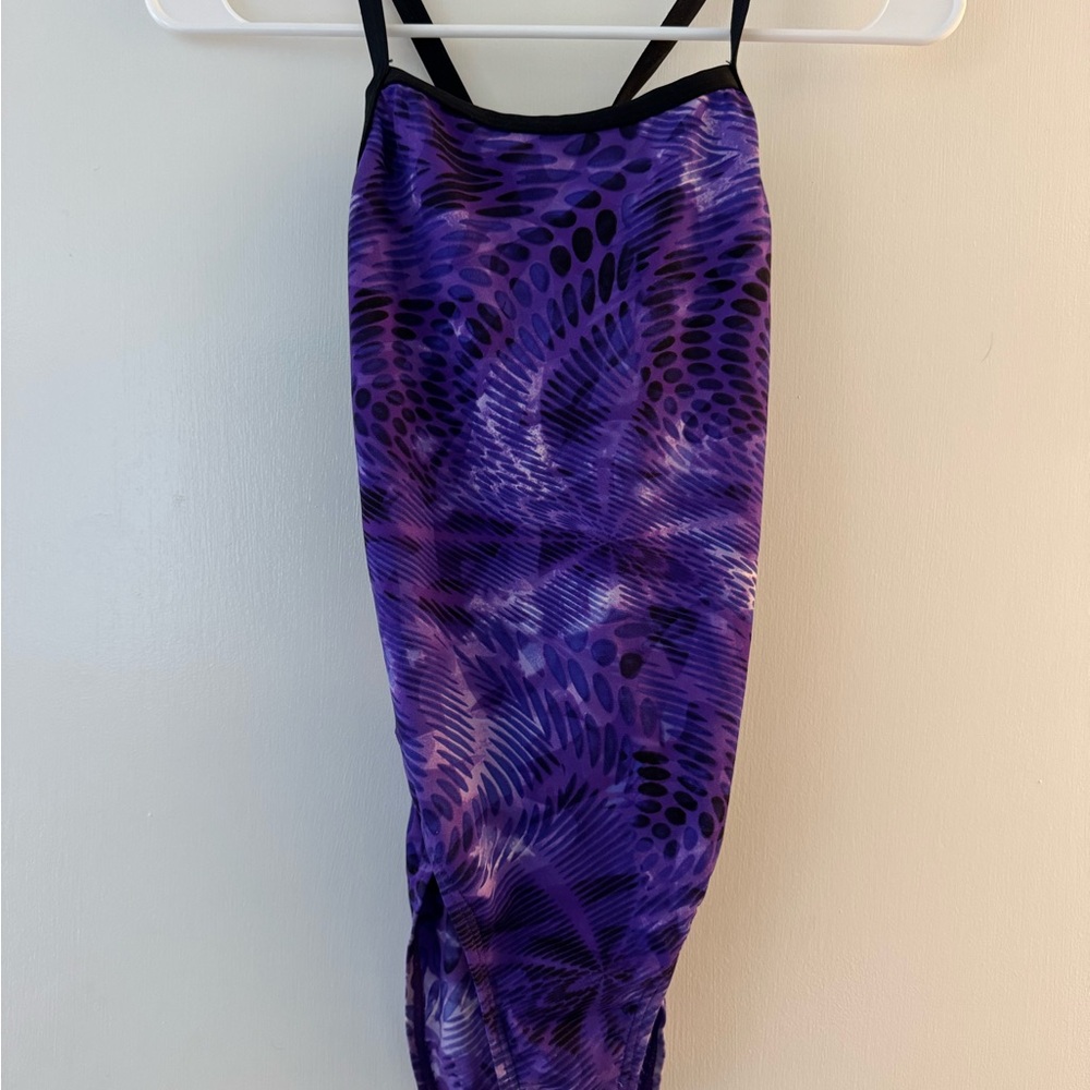 Speedo Purple Patterned One Piece Swimsuit